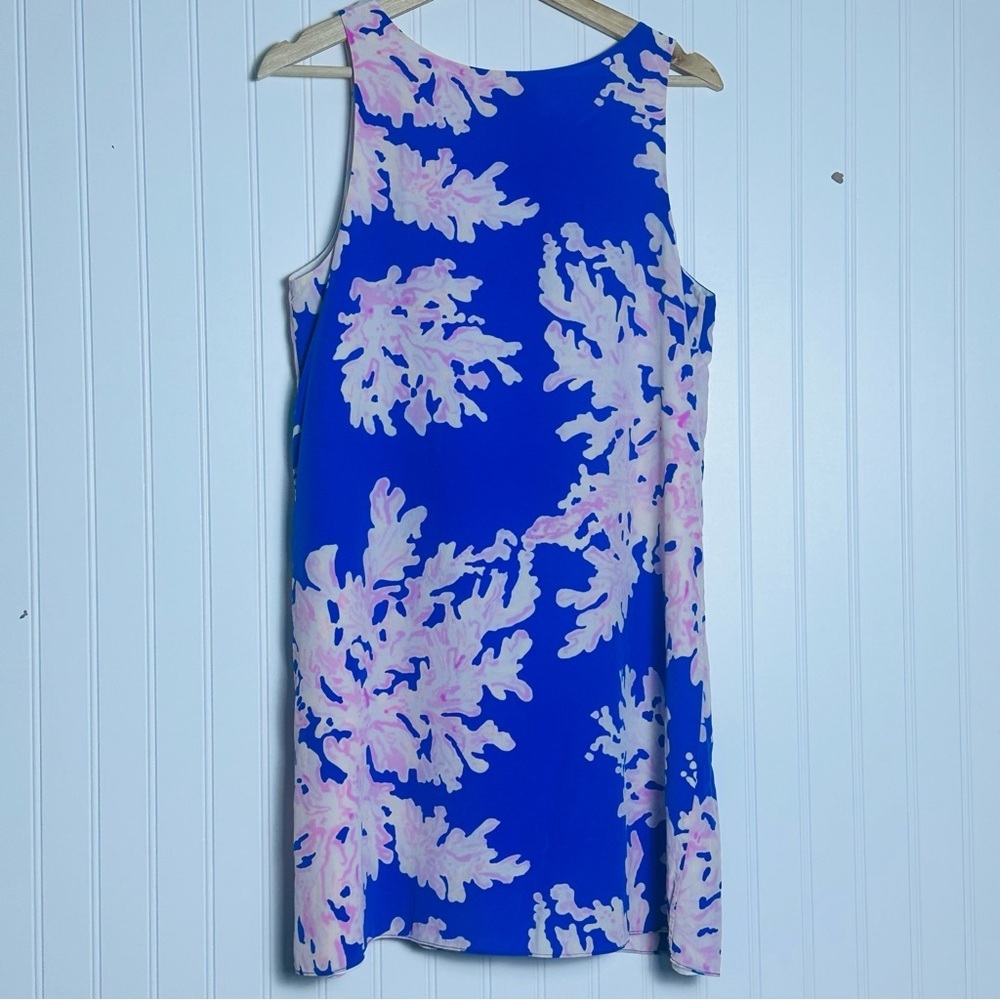 Lilly Pulitzer Jackie Shift Dress Silk It's Electric Brilliant Blue Medium - Picture 4 of 8